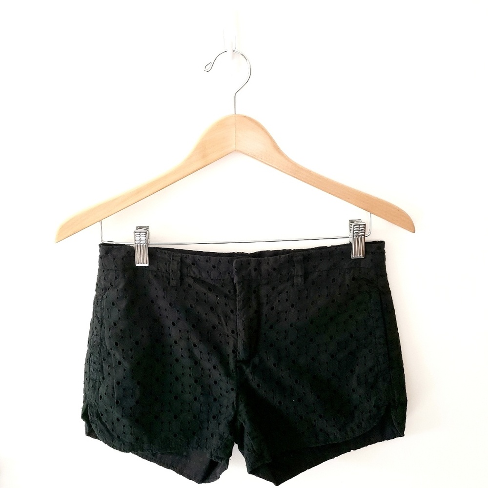 Madewell Black Cotton Floral Eyelet Shorts Size 4